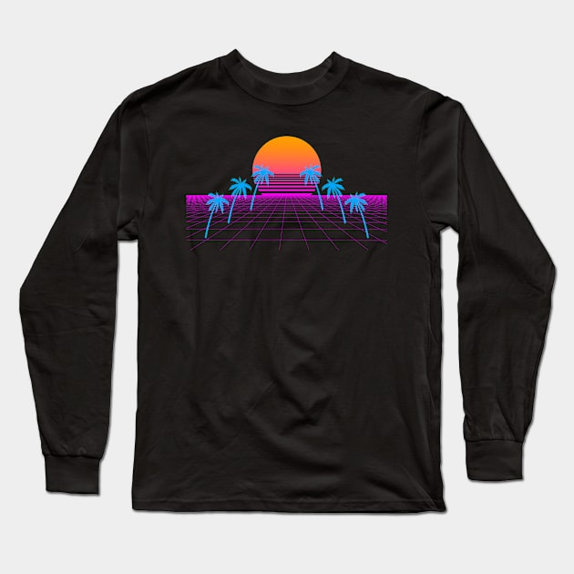 Aesthetic Vaporwave Retro 80s 90s Gift Long Sleeve T-Shirt by TK Store